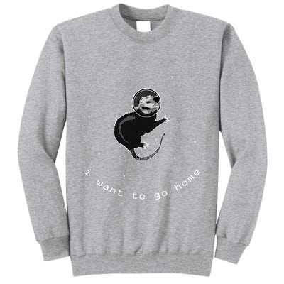 Space Possum Funny Introvert Anxiety Outer Space Tall Sweatshirt