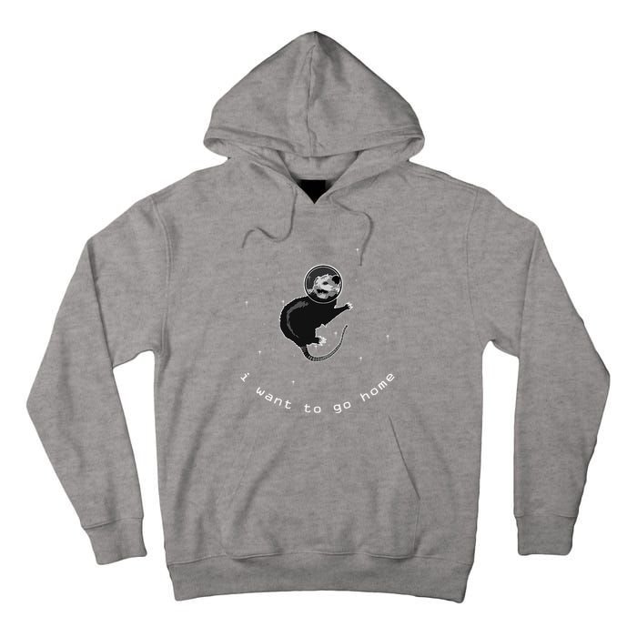 Space Possum Funny Introvert Anxiety Outer Space Tall Hoodie