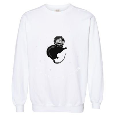 Space Possum Funny Introvert Anxiety Outer Space Garment-Dyed Sweatshirt