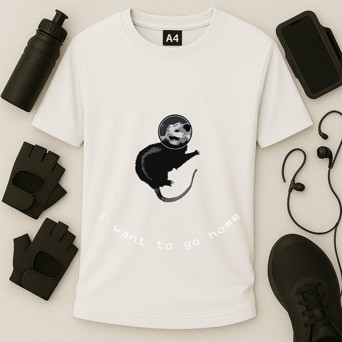 Space Possum Funny Introvert Anxiety Outer Space Performance Shirt
