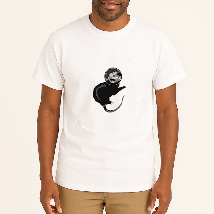 Space Possum Funny Introvert Anxiety Outer Space Tall T-Shirt