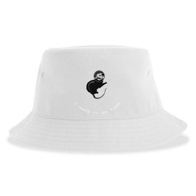 Space Possum Funny Introvert Anxiety Outer Space Sustainable Bucket Hat