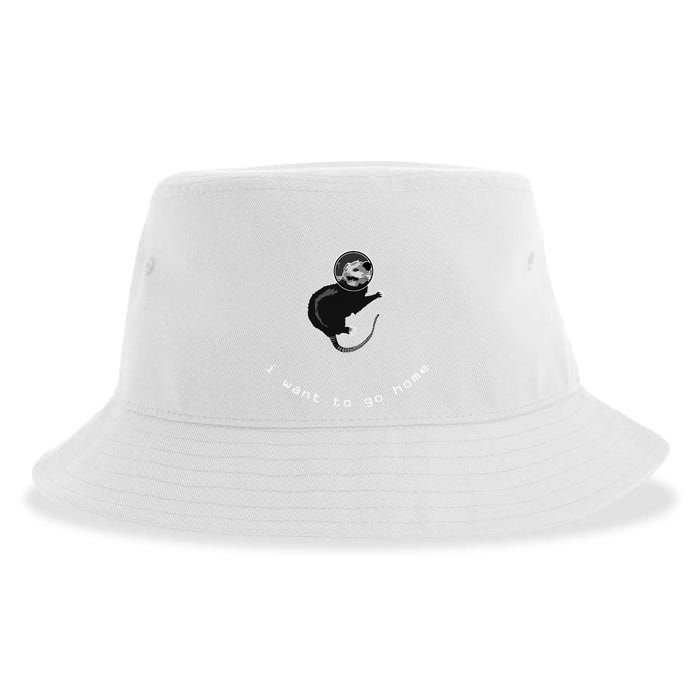 Space Possum Funny Introvert Anxiety Outer Space Sustainable Bucket Hat