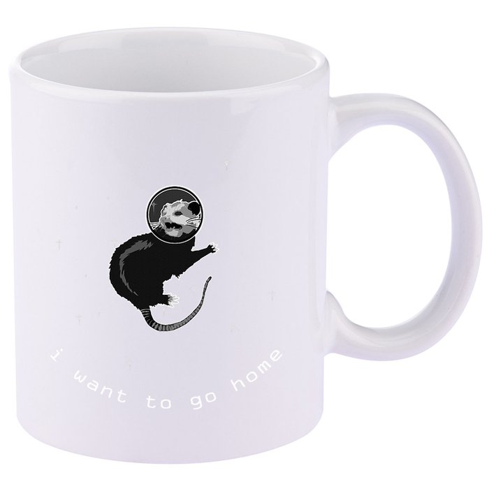 Space Possum Funny Introvert Anxiety Outer Space 11oz C Handle Ceramic Mug