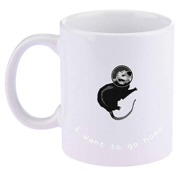 Space Possum Funny Introvert Anxiety Outer Space 11oz C Handle Ceramic Mug