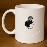 Space Possum Funny Introvert Anxiety Outer Space 11oz C Handle Ceramic Mug