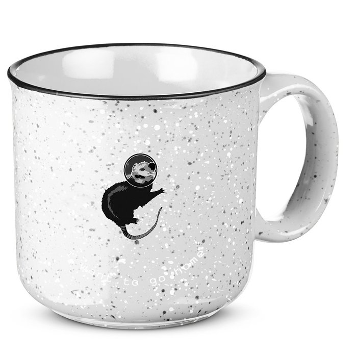 Space Possum Funny Introvert Anxiety Outer Space 15oz Campfire Ceramic Mug