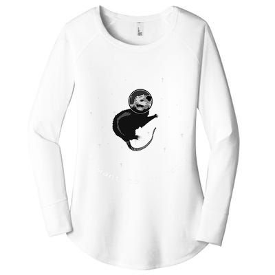 Space Possum Funny Introvert Anxiety Outer Space Women's Perfect Tri Tunic Long Sleeve Shirt