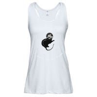 Space Possum Funny Introvert Anxiety Outer Space Ladies Essential Flowy Tank