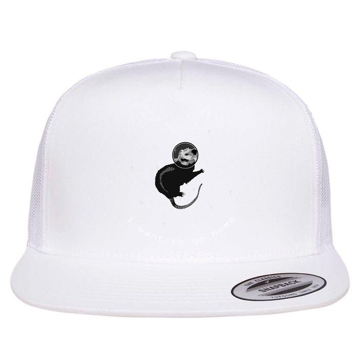 Space Possum Funny Introvert Anxiety Outer Space Flatbill Hat