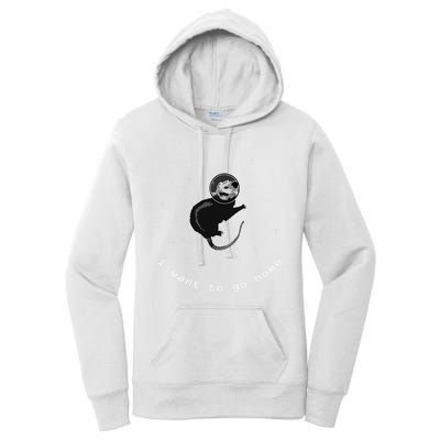 Space Possum Funny Introvert Anxiety Outer Space Women's Pullover Hoodie