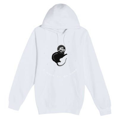 Space Possum Funny Introvert Anxiety Outer Space Premium Pullover Hoodie