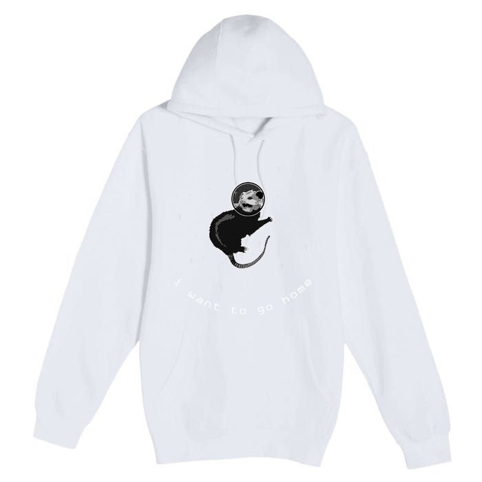 Space Possum Funny Introvert Anxiety Outer Space Premium Pullover Hoodie