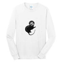 Space Possum Funny Introvert Anxiety Outer Space Tall Long Sleeve T-Shirt