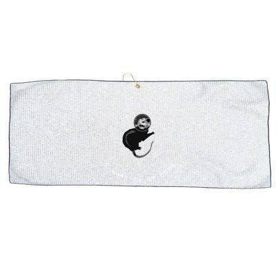 Space Possum Funny Introvert Anxiety Outer Space Large Microfiber Waffle Golf Towel