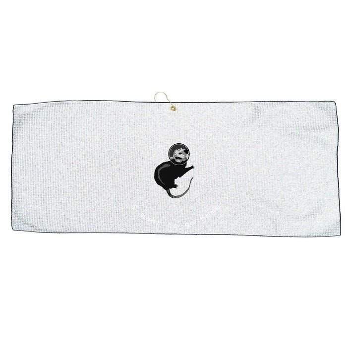 Space Possum Funny Introvert Anxiety Outer Space Large Microfiber Waffle Golf Towel