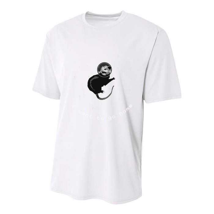 Space Possum Funny Introvert Anxiety Outer Space Youth Performance Sprint T-Shirt