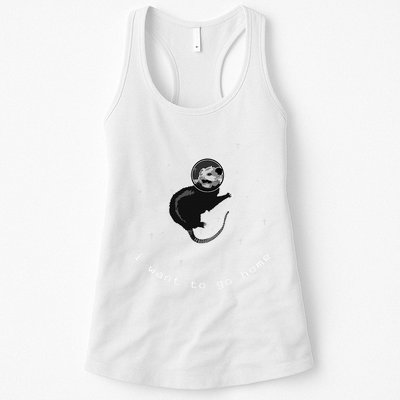 Space Possum Funny Introvert Anxiety Outer Space Womens Tank Top