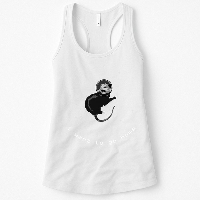 Space Possum Funny Introvert Anxiety Outer Space Womens Tank Top