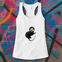 Space Possum Funny Introvert Anxiety Outer Space Womens Tank Top