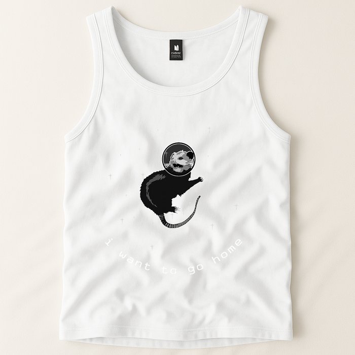 Space Possum Funny Introvert Anxiety Outer Space Tank Top