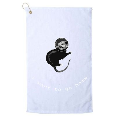 Space Possum Funny Introvert Anxiety Outer Space Golf Towel