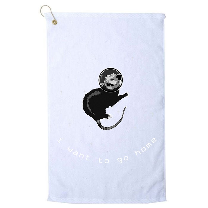 Space Possum Funny Introvert Anxiety Outer Space Golf Towel