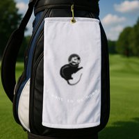 Space Possum Funny Introvert Anxiety Outer Space Golf Towel