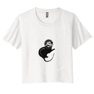 Space Possum Funny Introvert Anxiety Outer Space Crop Top