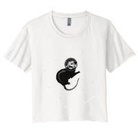 Space Possum Funny Introvert Anxiety Outer Space Crop Top