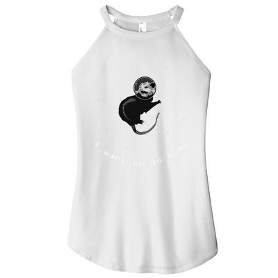 Space Possum Funny Introvert Anxiety Outer Space Women's Perfect Tri Rocker Tank