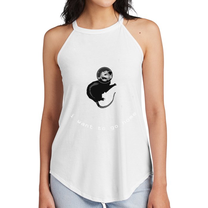 Space Possum Funny Introvert Anxiety Outer Space Women's Perfect Tri Rocker Tank