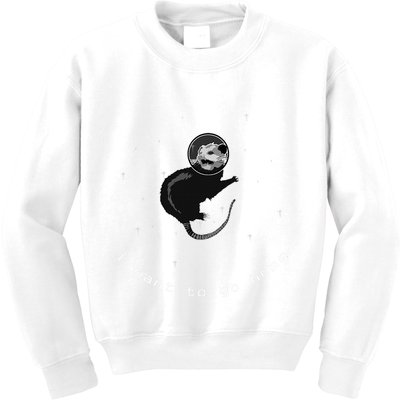 Space Possum Funny Introvert Anxiety Outer Space Kids Sweatshirt