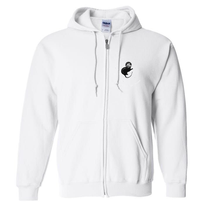 Space Possum Funny Introvert Anxiety Outer Space Full Zip Hoodie