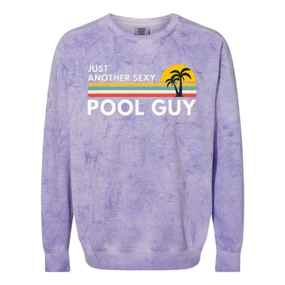 Sexy Pool Guy Palm Tree Colorblast Crewneck Sweatshirt