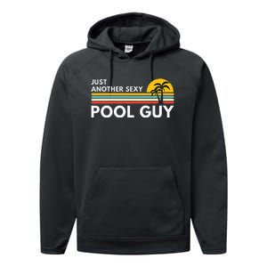 Sexy Pool Guy Palm Tree Performance Fleece Hoodie