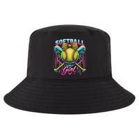 Softball Player Girl Ice Cream Softball Drip Cool Comfort Performance Bucket Hat