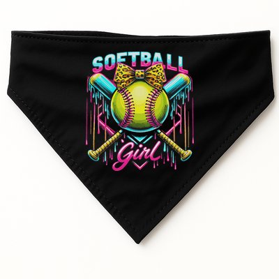 Softball Player Girl Ice Cream Softball Drip USA-Made Doggie Bandana