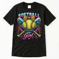 Softball Player Girl Ice Cream Softball Drip Tall T-Shirt