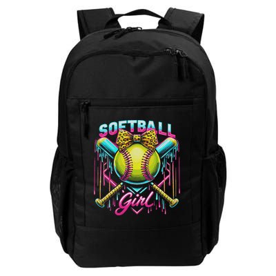 Softball Player Girl Ice Cream Softball Drip Backpack