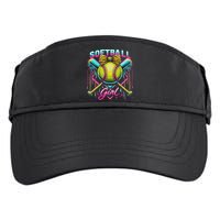 Softball Player Girl Ice Cream Softball Drip Adult Drive Performance Visor
