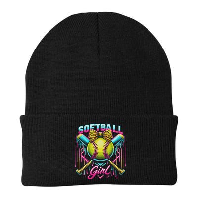 Softball Player Girl Ice Cream Softball Drip Beanie