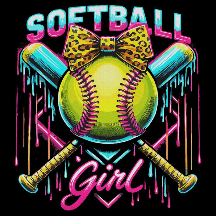 Softball Player Girl Ice Cream Softball Drip 16 in Basic Backpack