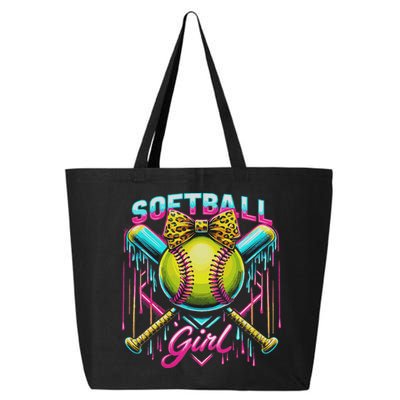 Softball Player Girl Ice Cream Softball Drip 25L Jumbo Tote