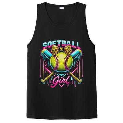 Softball Player Girl Ice Cream Softball Drip PosiCharge Competitor Tank