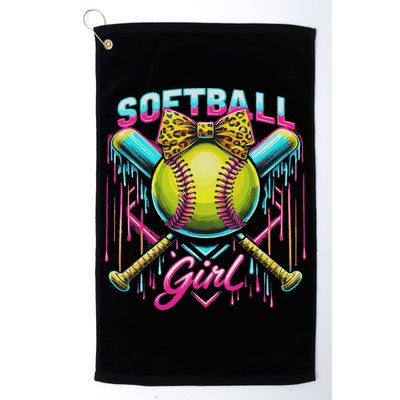 Softball Player Girl Ice Cream Softball Drip Golf Towel