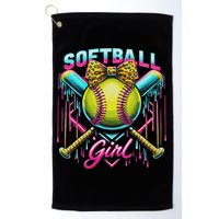 Softball Player Girl Ice Cream Softball Drip Golf Towel