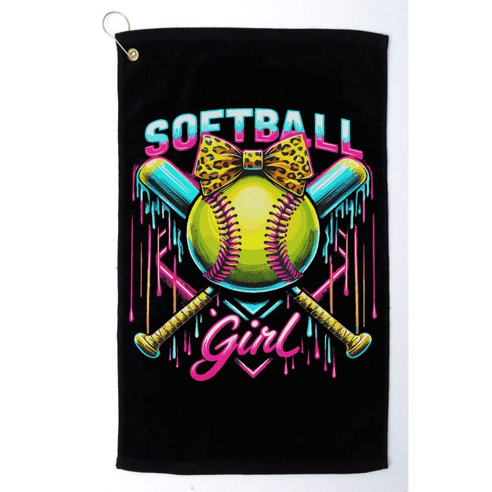Softball Player Girl Ice Cream Softball Drip Golf Towel