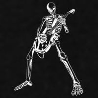 Skeleton Playing Guitar Ladies PosiCharge Tri-Blend Wicking Tank