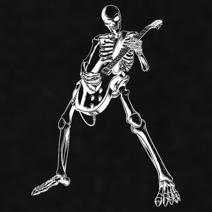Skeleton Playing Guitar Ladies PosiCharge Tri-Blend Wicking Tank